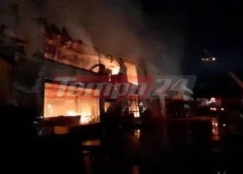 Δυτική Αχαΐα: Μεγάλη φωτιά σε εργοστάσιο στη ΒΙ.ΠΕ. BINTEO – ΦΩΤΟ
