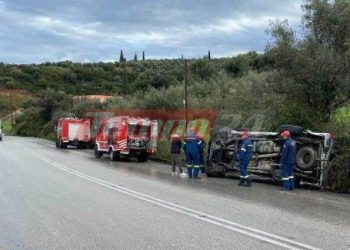 Δυτική Αχαΐα: Το αυτοκίνητο έκανε “τούμπα” – Τροχαίο κοντά στη ΒΙΠΕ