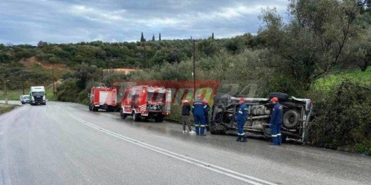 Δυτική Αχαΐα: Το αυτοκίνητο έκανε “τούμπα” – Τροχαίο κοντά στη ΒΙΠΕ
