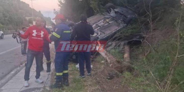 Αχαΐα: Άγιο είχε οδηγός – Τούμπαρε στη μίνι περιμετρική – ΦΩΤΟ