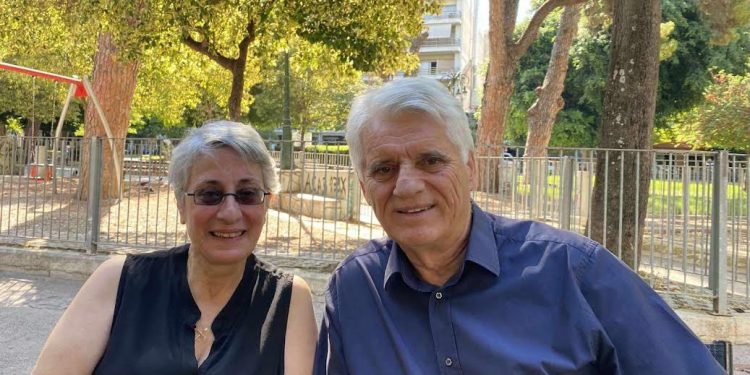 Η Έντζη Σταματάκη μαζί με το Σπύρο Μυλωνά στις εκλογές