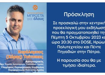 Την Πέμπτη η προεκλογική συγκέντρωση του Χάρη Τσίτσικα