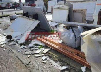 Μεγάλες ζημιές στον Πύργο από ανεμοστρόβιλο – “Σήκωσε” μάρμαρα και στέγες, έσπασε τζαμαρίες – Το tempo24 καταγράφει τις πρώτες εικόνες (ΦΩΤΟ)