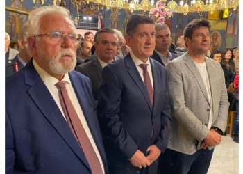 Ο Αλέξης Γεωργούλης στα Σπάτα για την εορτή της Ιεράς Μονής του Αγίου Νικολάου