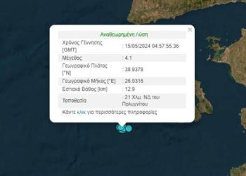 Σεισμός αναστάτωσε την Μυτιλήνη
