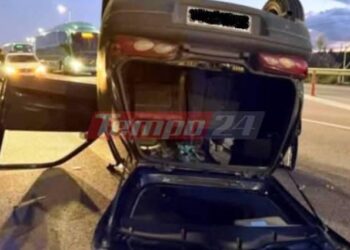 Πατρών – Πύργου: Σοβαρό τροχαίο στα Δουνέικα – Το ένα ΙΧ τούμπαρε στη μέση του δρόμου, μία τραυματίας (ΦΩΤΟ)