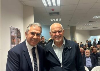 Ο Γιώργος Α. Παπανδρέου στην κοπή της Πρωτοχρονιάτικης Πίτας του Δήμου Ερυμάνθου