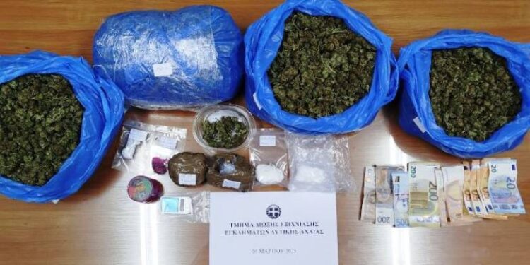 Κάτω Αχαΐα: Προφυλακίστηκε ο 23χρονος διακινητής που συνελήφθη με μεγάλες ποσότητες χασίς και κοκαΐνης