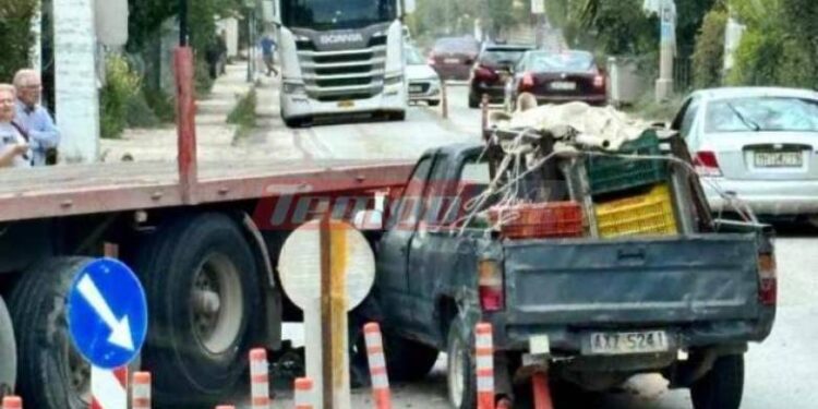 Πατρών – Πύργου: Μποτιλιάρισμα στο ύψος της ΒΙ.ΠΕ εξαιτίας τροχαίου (ΦΩΤΟ)