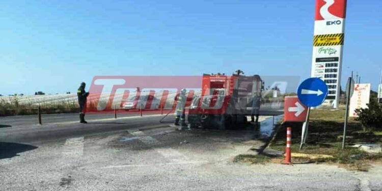 Πατρών – Πύργου: Φωτιά σε ΙΧ δίπλα από βενζινάδικο (ΦΩΤΟ)