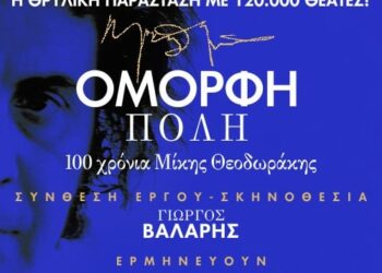 Η μουσική παράσταση «Όμορφη Πόλη – 100 χρόνια Μίκης Θεοδωράκης» στην Πάτρα