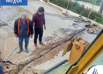 Σοβαρή ζημιά στο δίκτυο ύδρευσης του Μιχοΐου – Άμεση αποκατάσταση από τα συνεργεία της ΔΕΥΑΔ
