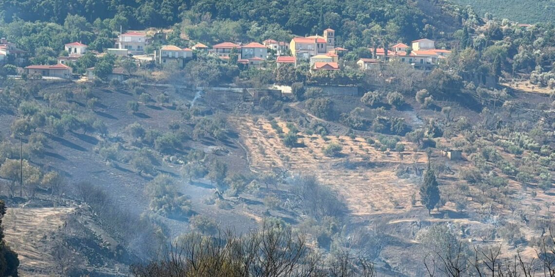 Φωτιά στο Φλόκα: Μια “ανάσα” από τα σπίτια! Εικόνες από το πέρασμα της πύρινης “οργής”